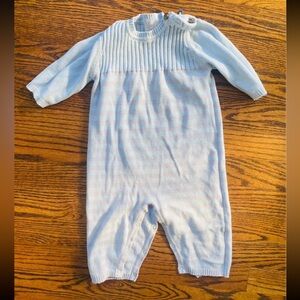 Baby Blue Knit Onesie boutique
